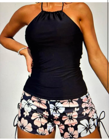 Halter/ Boy Shorts Tankini 
sz XL