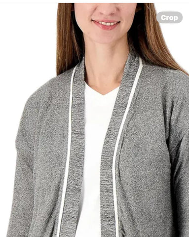 Cuddl Duds seriously, soft cardigan, Heather - medium