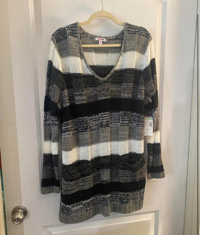 3X Striped Sweater