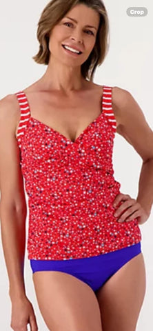 Lands End Tankini Stars Top - SIZE 12