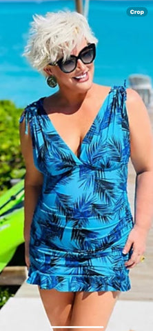 Blue Palm Blue Swim Dress