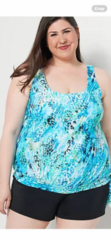 Blue Animal Print Top & Shorts - Swimsuits for All