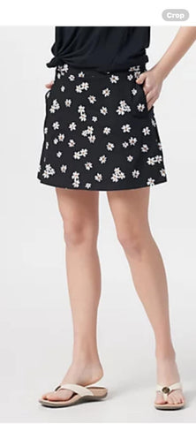 Cuddle duds flex wear squirt with pockets, black daisy size large