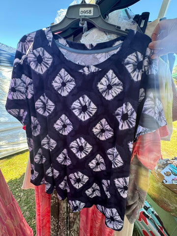 Navy Print Top - XL/1X