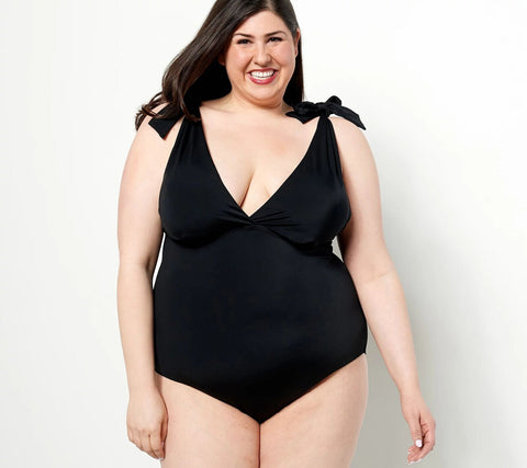Kim gravel swimsuits for all tie shoulder one piece Onyx - sz 14
