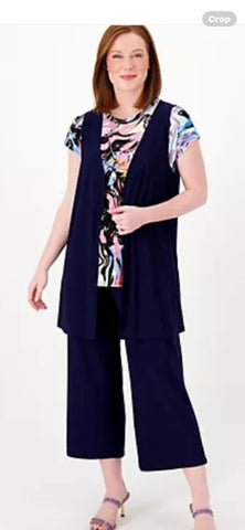 Attitudes by Renee three piece set navy size large
